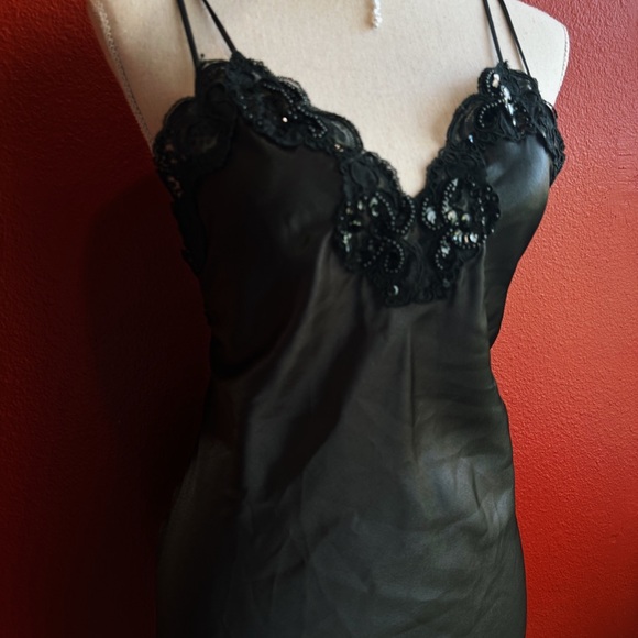 Victoria's Secret Other - Victoria's Secret Black Satin Lace Chemise